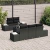 vidaXL Conjunto de sof&aacute; de jard&iacute;n 6 pcs Negro rat&aacute;n sint&eacute;tico