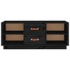 vidaXL Mueble de TV de madera maciza de pino negro 100x34x40 cm