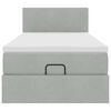 vidaXL Estructura cama otomana colch&oacute;n terciopelo gris claro 90x190cm