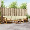 vidaXL Conjunto de sof&aacute;s de exterior con coj&iacute;n 8 pcs Natural y Crema
