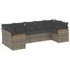 vidaXL Set de sof&aacute;s de jard&iacute;n 7 piezas con cojines rat&aacute;n PE gris