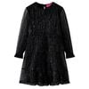 vidaXL Vestido infantil de manga larga negro 104