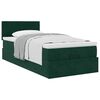vidaXL Cama otomana con colch&oacute;n 120x190 cm terciopelo verde oscuro
