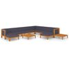 vidaXL Juego muebles de jard&iacute;n y cojines 12 pzas madera maciza acacia