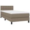 vidaXL Cama box spring con colch&oacute;n tela gris taupe 80x200 cm