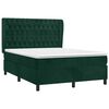vidaXL Cama box spring con colch&oacute;n terciopelo verde oscuro 140x190 cm