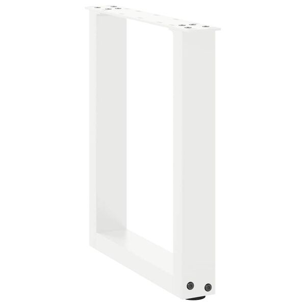 vidaXL Patas para mesa de centro en forma de U (2 unidades), color blanco, 28 x (42-43) cm, acero