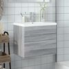 vidaXL Mueble de ba&ntilde;o con lavabo integrado gris Sonoma