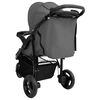 vidaXL Silla de paseo de beb&eacute; de 3 ruedas acero gris oscuro y negro