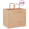 vidaXL Bolsas de papel con asas 250 uds marr&oacute;n 32x22x28 cm
