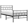 vidaXL Estructura cama sin colch&oacute;n con estribo metal negro 90x190 cm