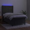 vidaXL Cama box spring colch&oacute;n y LED terciopelo gris oscuro 80x200 cm