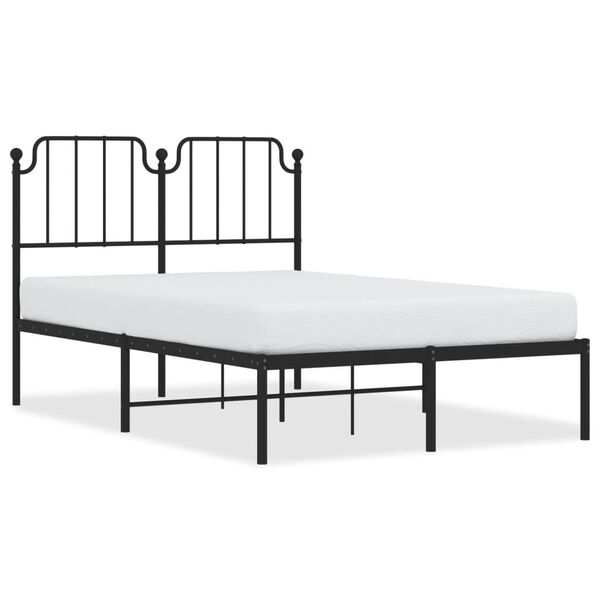 vidaXL Estructura cama sin colch&oacute;n con cabecero metal negro 120x190 cm
