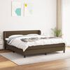vidaXL Cama box spring con colch&oacute;n tela marr&oacute;n oscuro 160x200 cm