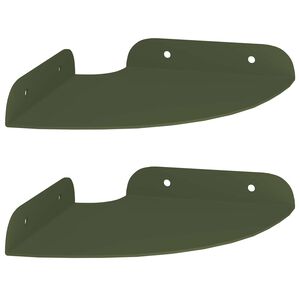 vidaXL Estante flotante con estante 2 pcs Verde Oliva 15 x 15 x 2 cm