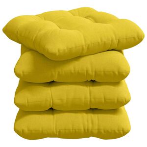 vidaXL Cojines para asiento 4 pcs Amarillo Claro 45 x 45 x 12 cm tela