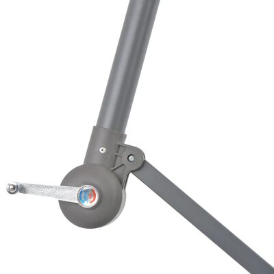 vidaXL Sombrilla voladiza con poste de aluminio 300 cm gris topo