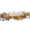 vidaXL Set de sof&aacute;s de jard&iacute;n con cojines 7 pzas madera maciza acacia