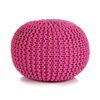 vidaXL Puf tejido a mano 50x35 cm algod&oacute;n rosa