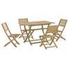vidaXL Juego de comedor de jard&iacute;n 5 piezas madera maciza de acacia