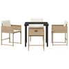 vidaXL Conjunto de Comedor de Jard&iacute;n 5 pcs Beige rat&aacute;n sint&eacute;tico