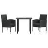 vidaXL Juego de comedor para jard&iacute;n 3 piezas rat&aacute;n sint&eacute;tico y acero