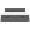 vidaXL Estructura cama otomana colchones tela gris oscuro 200x200cm