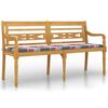 vidaXL Banco Batavia con coj&iacute;n patr&oacute;n cuadros rojos madera teca 150 cm