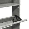 vidaXL Mueble zapatero con espejo 4 niveles gris hormig&oacute;n 63x17x134 cm