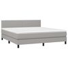 vidaXL Cama box spring con colch&oacute;n tela gris claro 180x200 cm