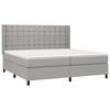vidaXL Cama box spring con colch&oacute;n tela gris claro 200x200 cm