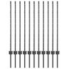 vidaXL Poste de cerca empotrado 11 uds. Gris 140 cm