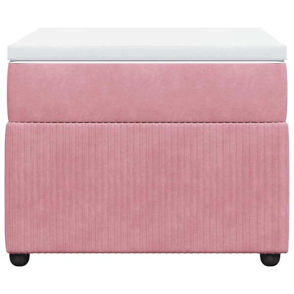 vidaXL Cama box spring con colch&oacute;n terciopelo rosa 100x200 cm