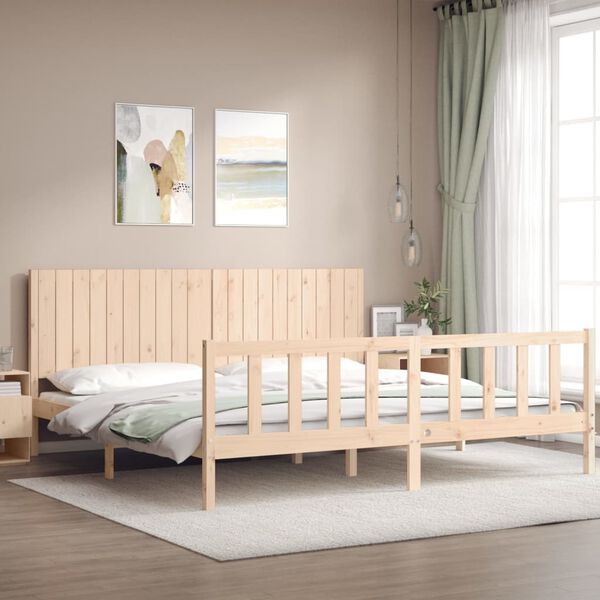 vidaXL Estructura de cama sin colch&oacute;n madera maciza de pino 200x200 cm