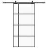 vidaXL Puerta corredera set herrajes negra 102,5x205 cm ESG vidrio