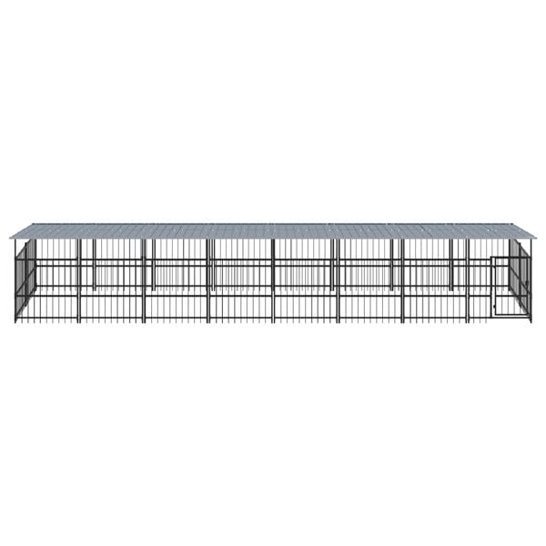vidaXL Perrera de exterior con tejado acero 15,02 m&sup2;