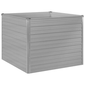 vidaXL Jardinera elevada 100x100x77 cm acero galvanizado gris