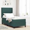 vidaXL Cama con Box Spring LED y Colch&oacute;n Verde oscuro 90 x 200 cm