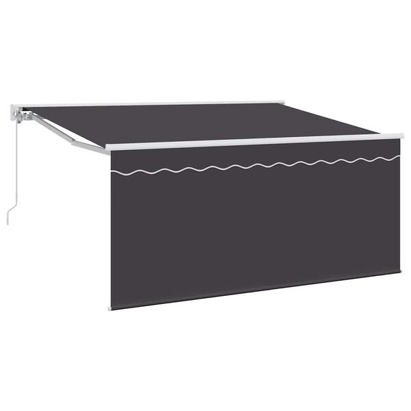 vidaXL Toldo Retr&aacute;ctil Rayado Manual Antracita 300 x 200 cm tela