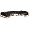vidaXL Conjunto de sof&aacute;s de exterior con coj&iacute;n 10 pcs Natural y negro