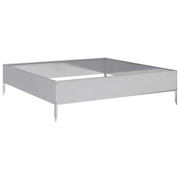 vidaXL Jardinera de acero galvanizado 100x100x26 cm