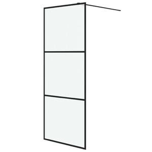 vidaXL Mampara de ducha vidrio ESG esmerilado negro 80x195 cm