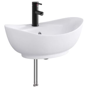 vidaXL Lavabo de ba&ntilde;o Negro Mate 59 x 35 x 21 cm Metal