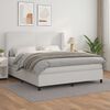 vidaXL Cama box spring con colch&oacute;n cuero sint&eacute;tico blanco 160x200 cm