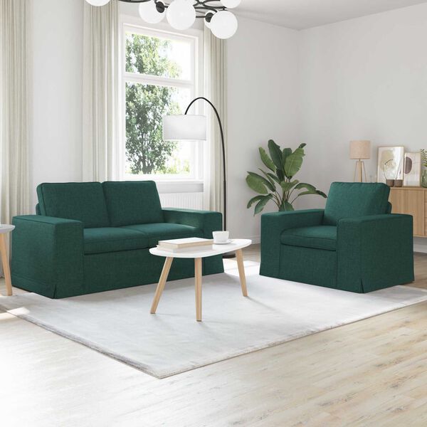 vidaXL Sof&aacute; 120cm 2 pcs Verde oscuro Metal