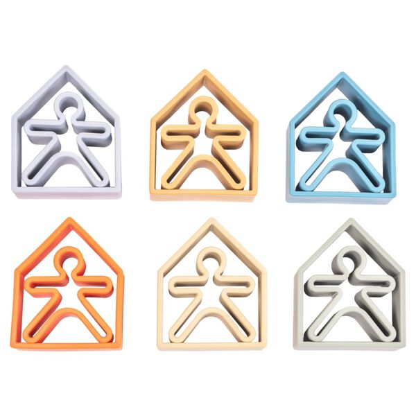 d&euml;na Conjunto de juguetes de silicona ni&ntilde;os y casas Nature 12 piezas