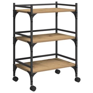 vidaXL Carro de Cocina Roble artisan 50 x 35 x 75.5 cm