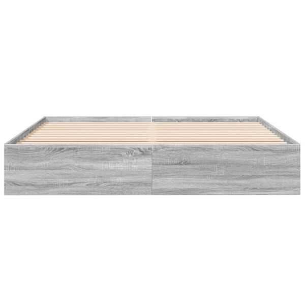 vidaXL Estructura de cama madera de ingenier&iacute;a gris Sonoma 200x200 cm