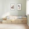 vidaXL Cama con almacenamiento Roble Sonoma 80 cm Madera contrachapada