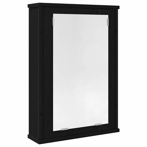 vidaXL Armario con espejo para baño de madera roble negro 42x12x60 cm
